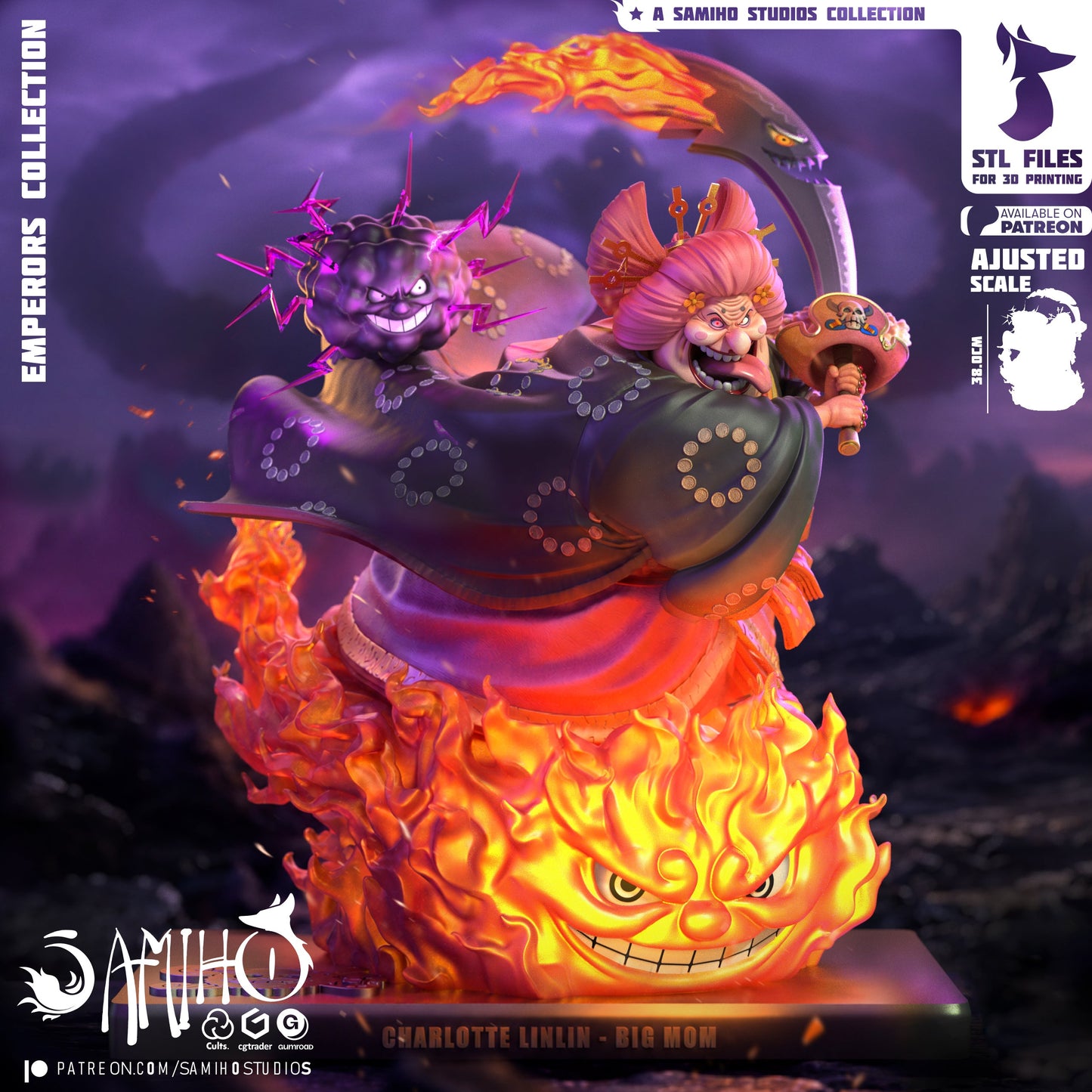 Big Mom Résine de Collection Yagami Studio Figurine et statue résine de collection manga animé comics imprimé et peinte à la main