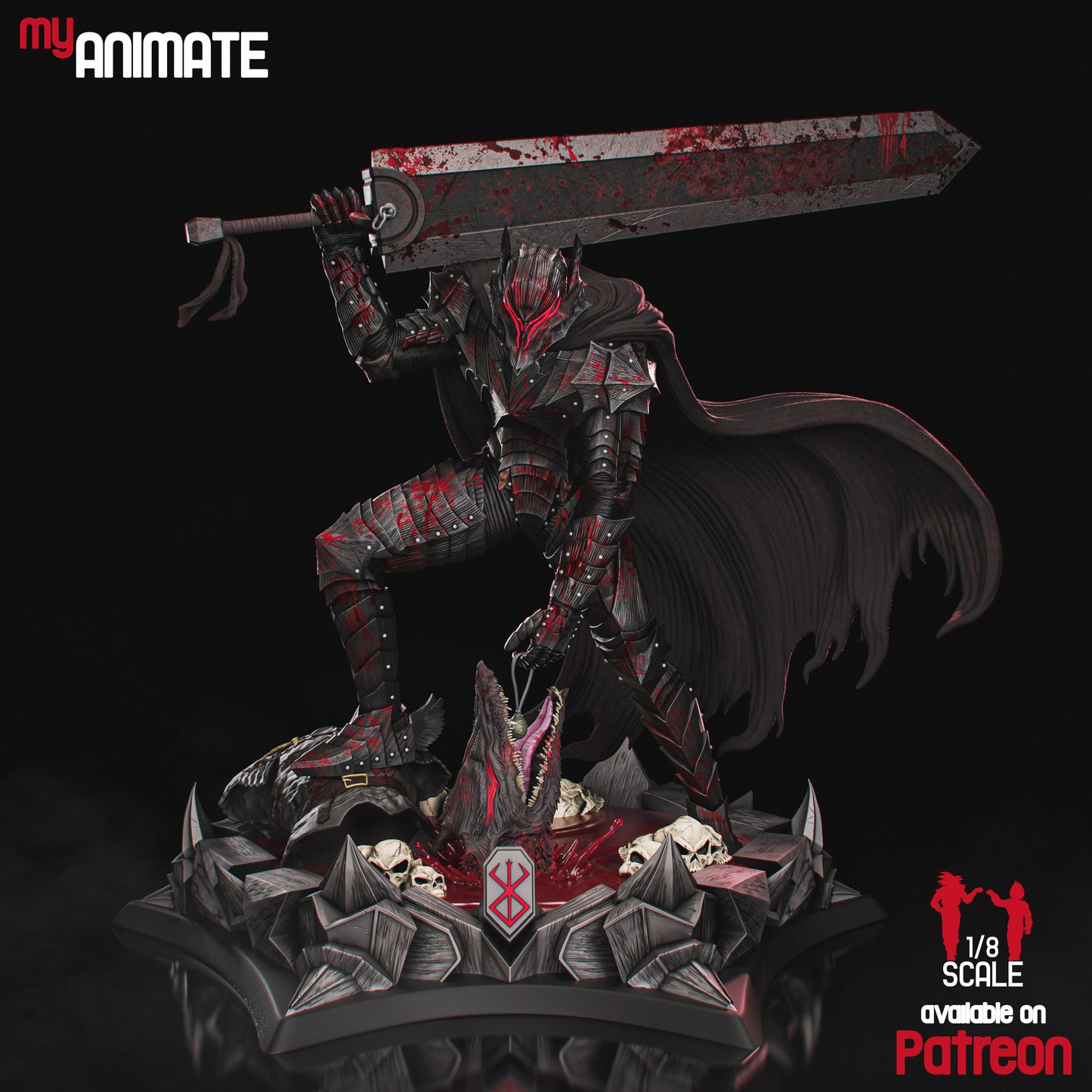 Guts Armure du Loup Résine de Collection Yagami Studio Figurine et statue résine de collection manga animé comics imprimé et peinte à la main