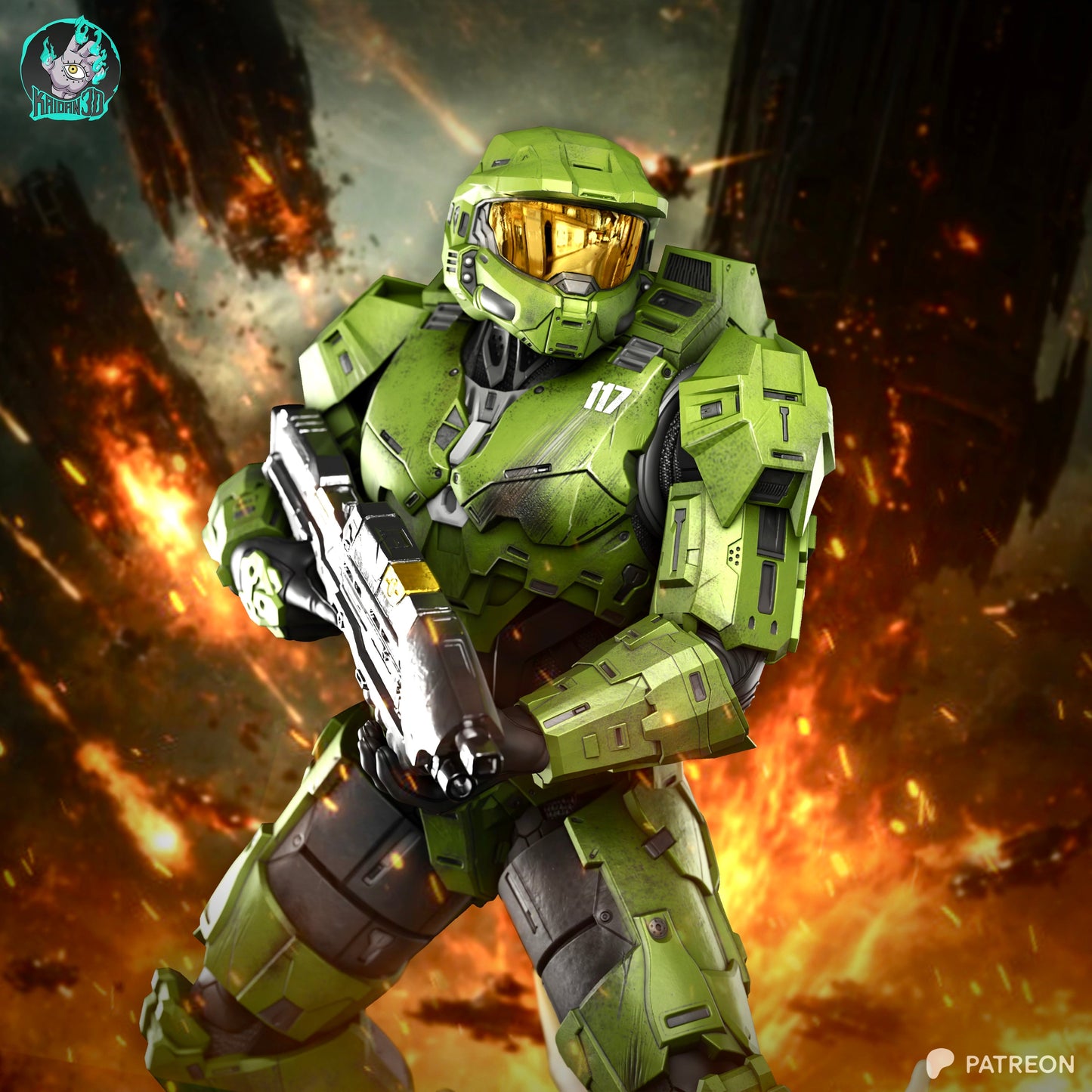 Masterchief Résine de Collection Yagami Studio Figurine et statue résine de collection manga animé comics imprimé et peinte à la main
