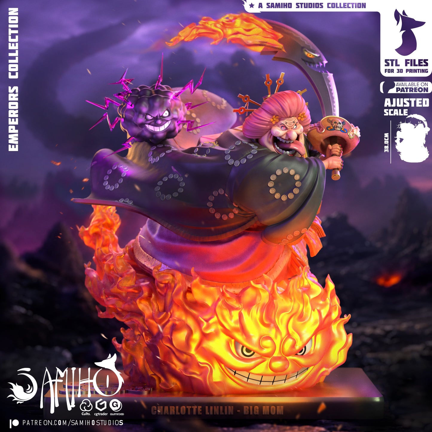 Big Mom Résine de Collection Yagami Studio Figurine et statue résine de collection manga animé comics imprimé et peinte à la main