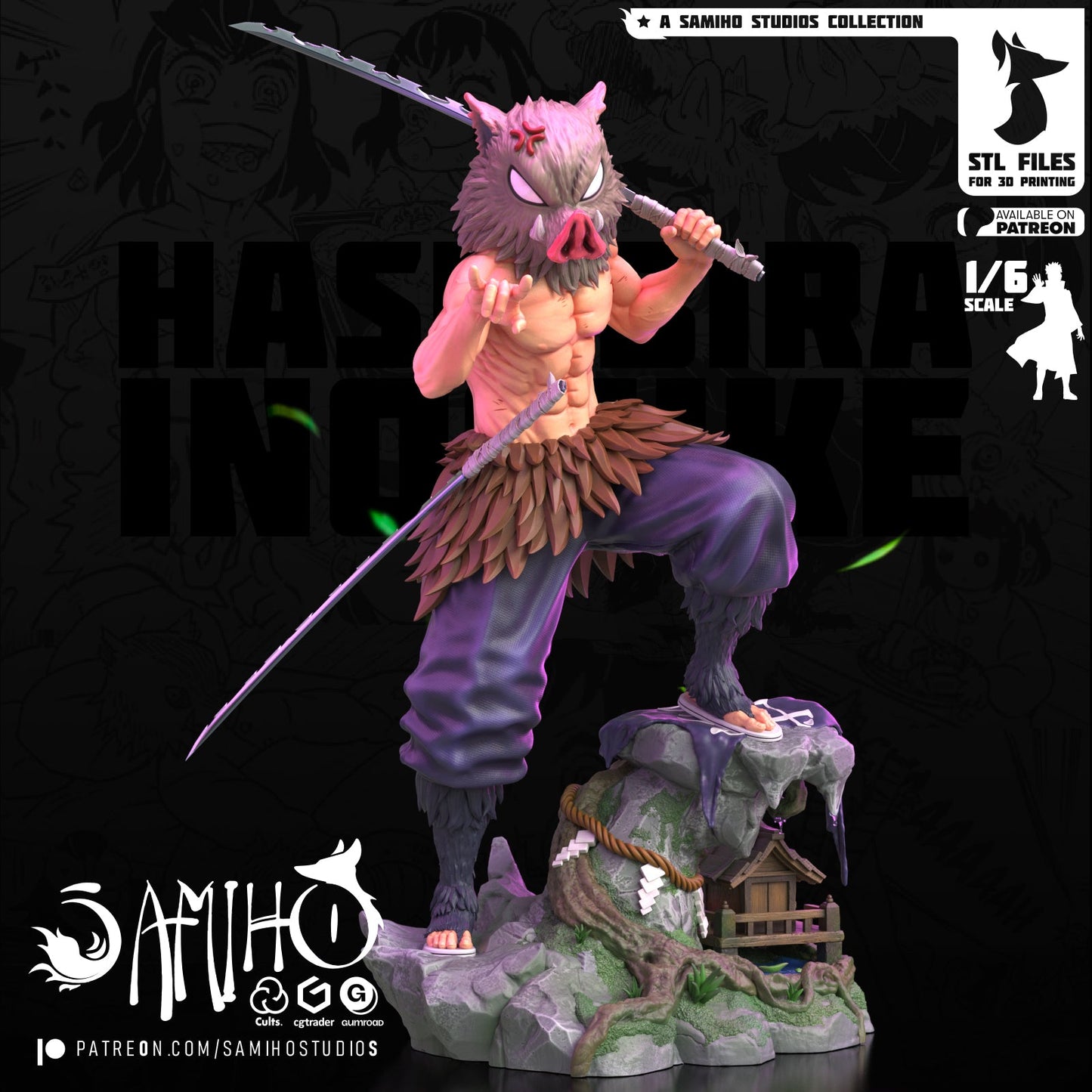 Inosuke Résine de Collection Yagami Studio Figurine et statue résine de collection manga animé comics imprimé et peinte à la main