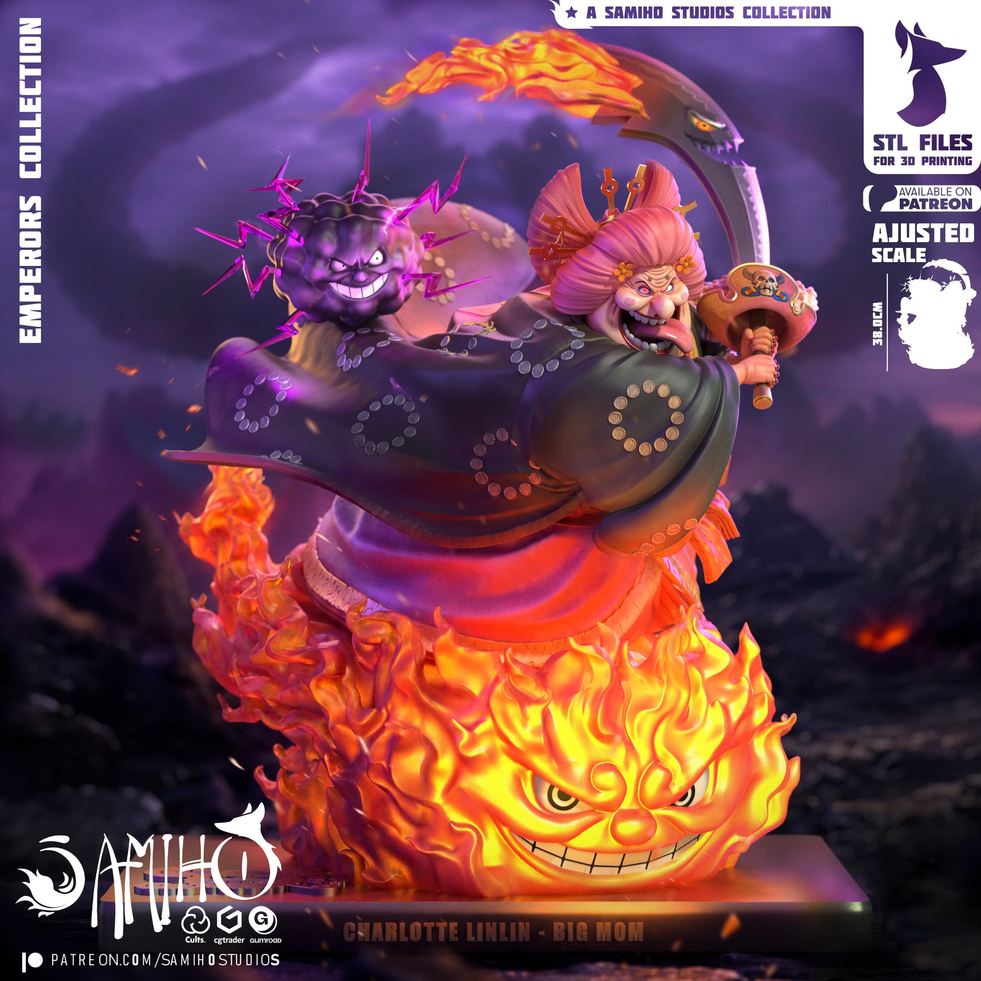 Big Mom Résine de Collection Yagami Studio Figurine et statue résine de collection manga animé comics imprimé et peinte à la main