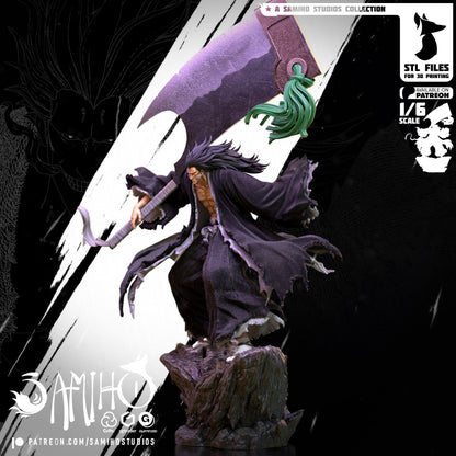 Zaraki Kenpachi Résine de Collection Yagami Studio Figurine et statue résine de collection manga animé comics imprimé et peinte à la main