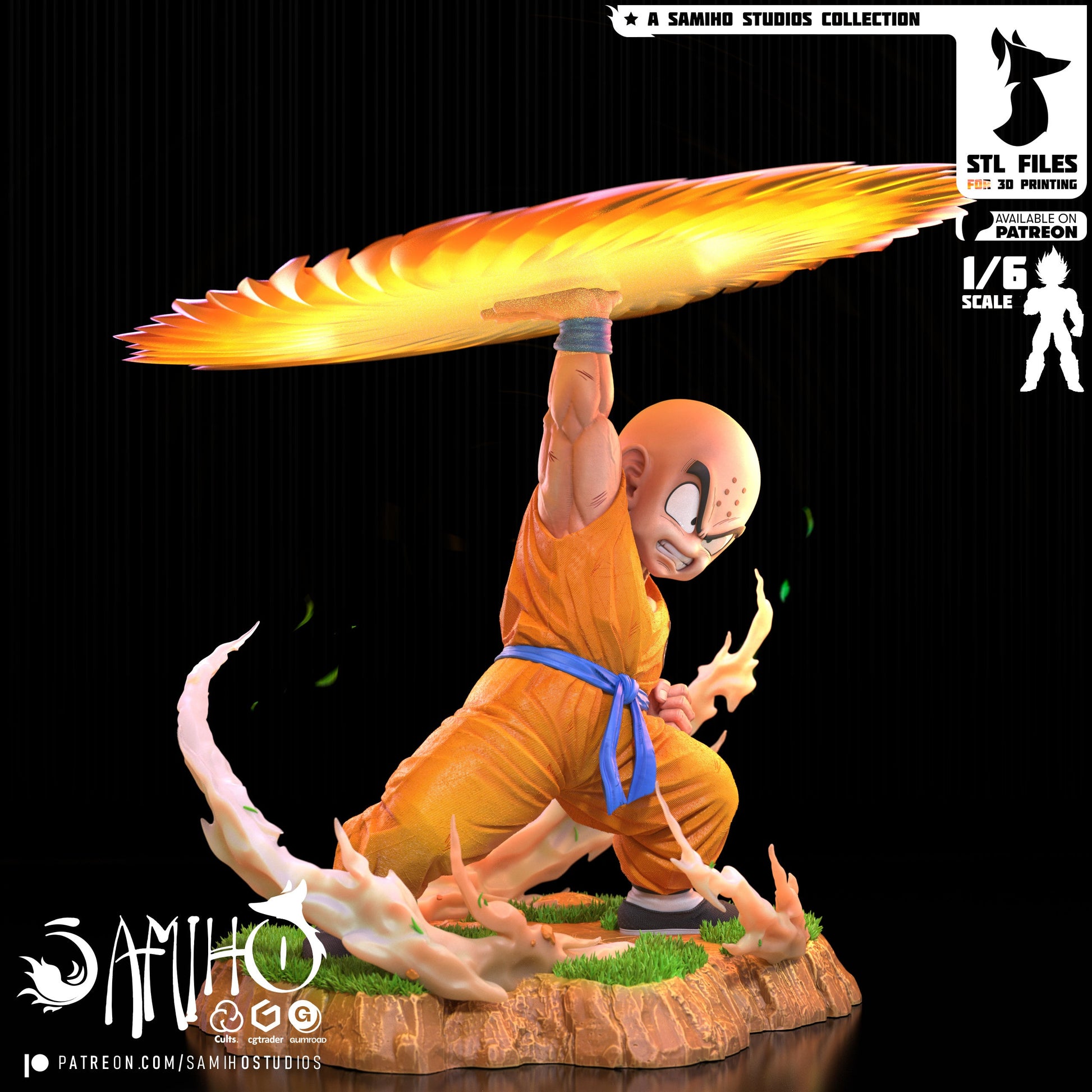 Krilin Résine de Collection Yagami Studio Figurine et statue résine de collection manga animé comics imprimé et peinte à la main