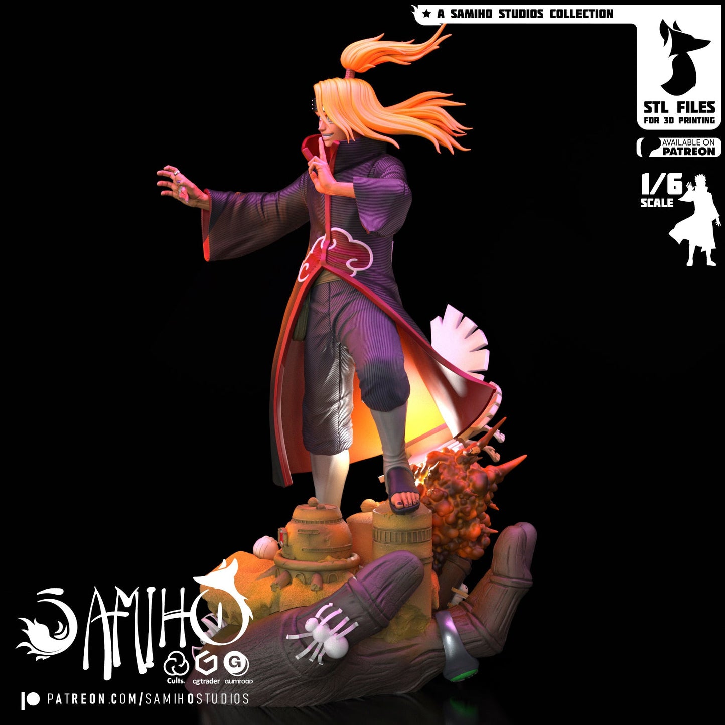 Deidara Akatsuki Résine de Collection Yagami Studio Figurine et statue résine de collection manga animé comics imprimé et peinte à la main