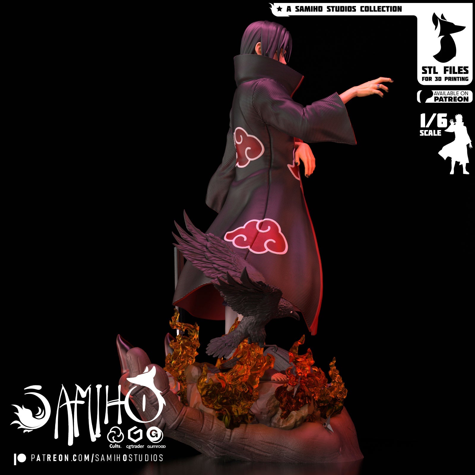Itachi Akatsuki Résine de Collection Yagami Studio Figurine et statue résine de collection manga animé comics imprimé et peinte à la main