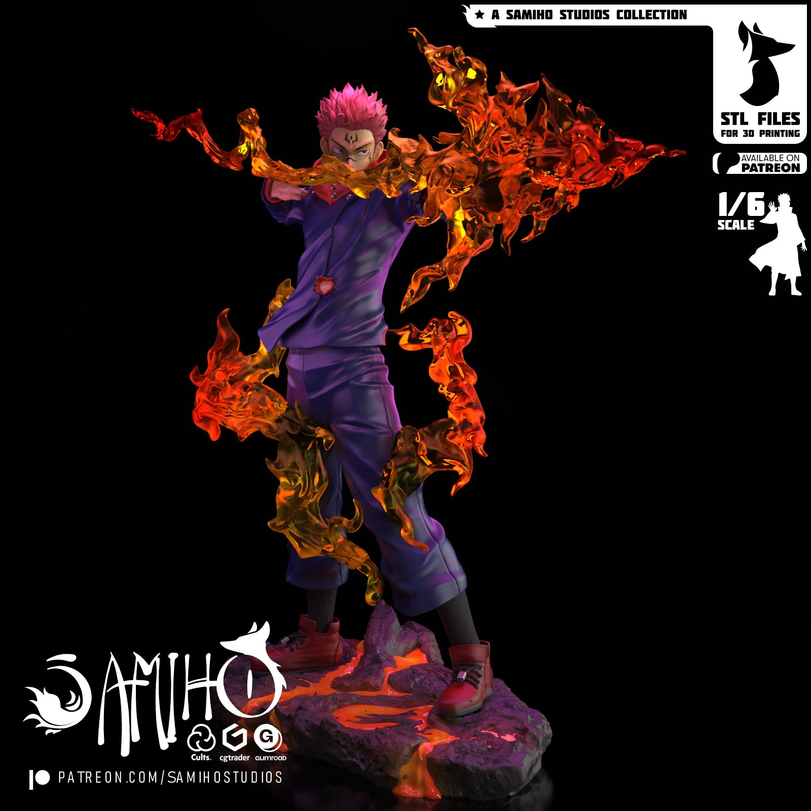 Figurine résine Sukuna Yuji Jujutsu Kaisen 