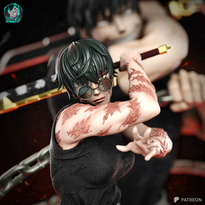 Maki x Toji Résine de Collection Yagami Studio Figurine et statue résine de collection manga animé comics imprimé et peinte à la main