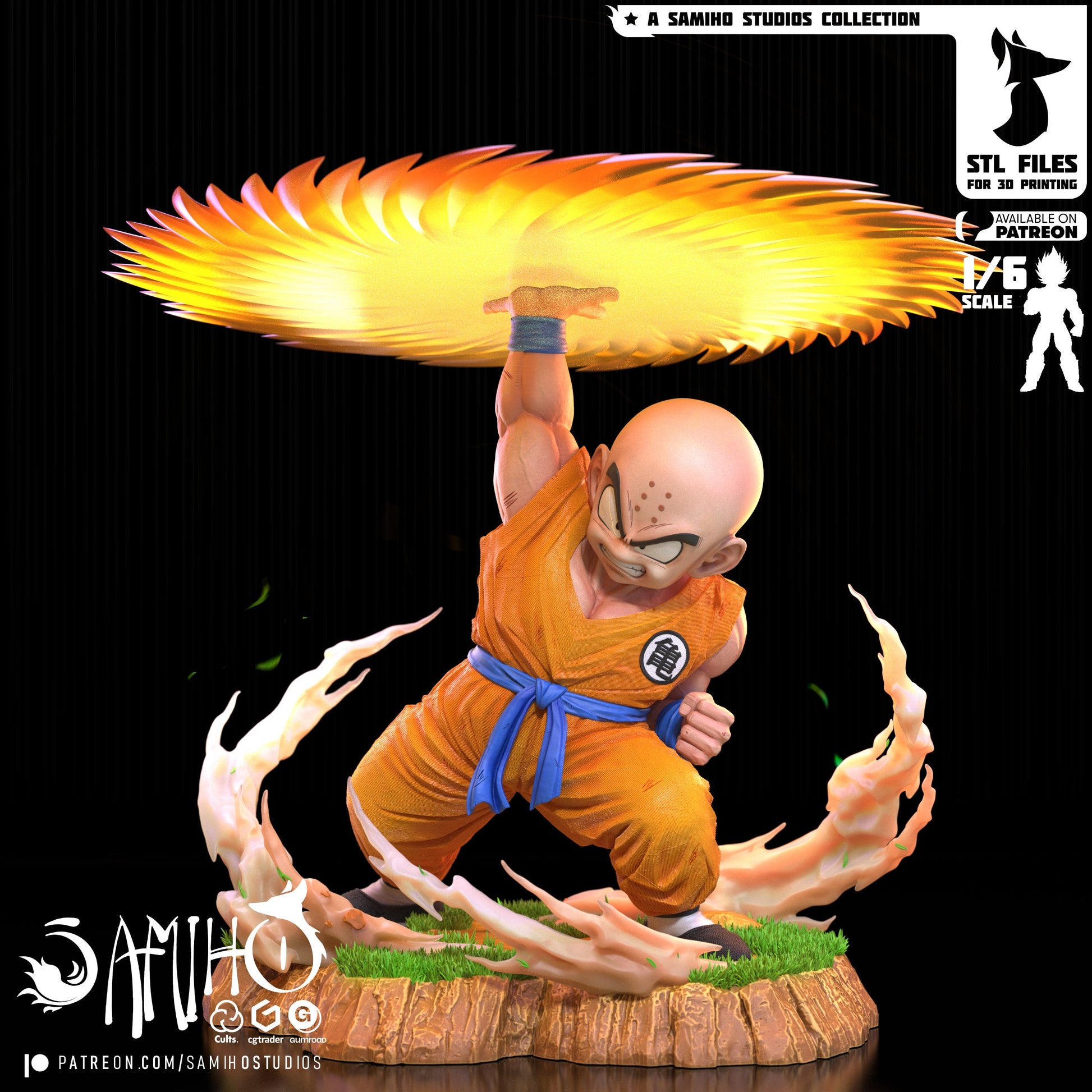 Krilin Résine de Collection Yagami Studio Figurine et statue résine de collection manga animé comics imprimé et peinte à la main