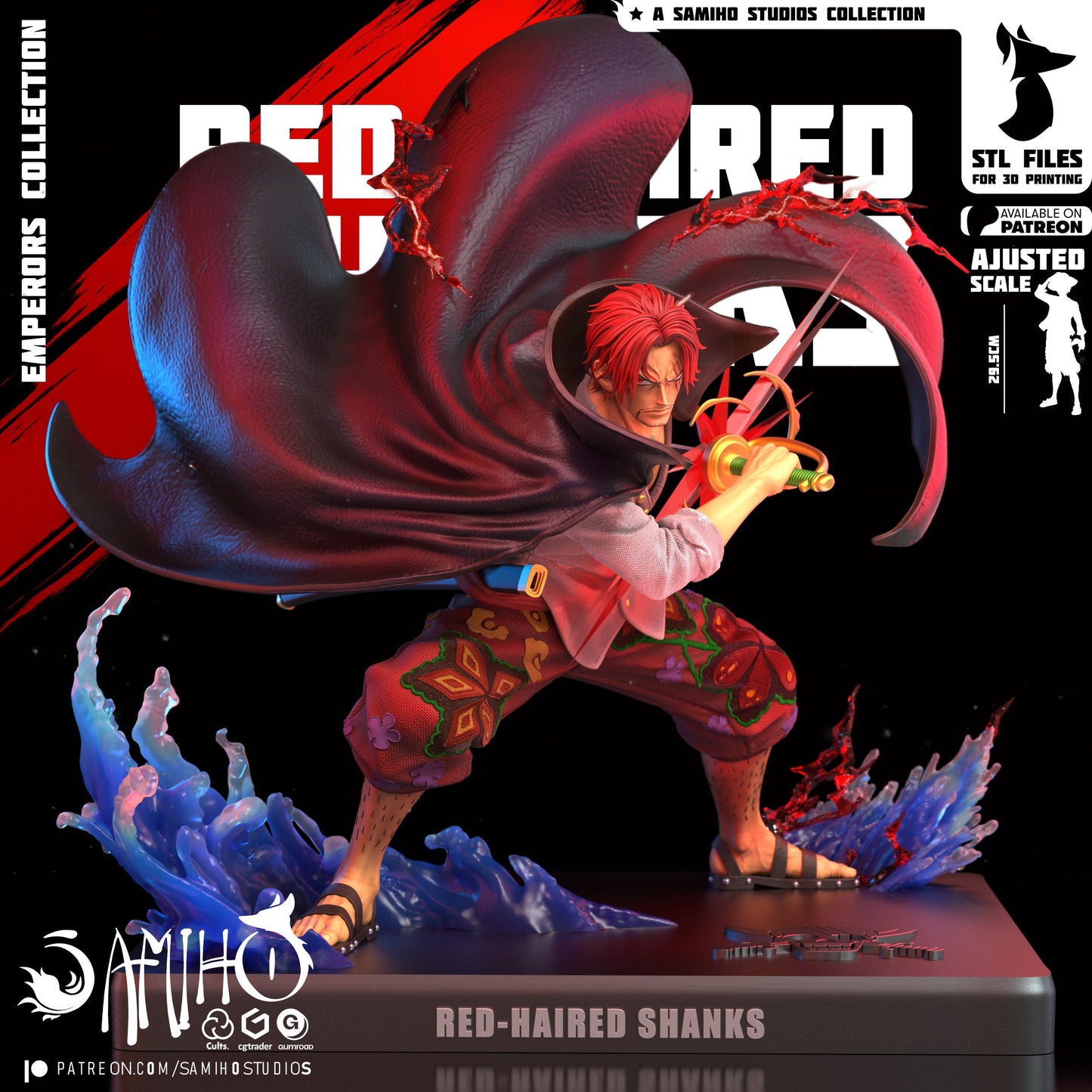 Shanks Résine de Collection Yagami Studio Figurine et statue résine de collection manga animé comics imprimé et peinte à la main