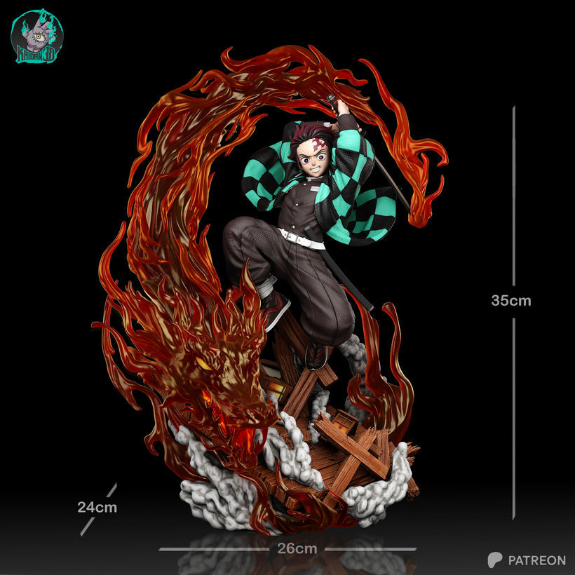 Kamado Tanjiro Résine de Collection Yagami Studio Figurine et statue résine de collection manga animé comics imprimé et peinte à la main