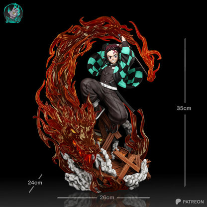 Kamado Tanjiro Résine de Collection Yagami Studio Figurine et statue résine de collection manga animé comics imprimé et peinte à la main