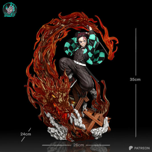 Kamado Tanjiro Résine de Collection Yagami Studio Figurine et statue résine de collection manga animé comics imprimé et peinte à la main