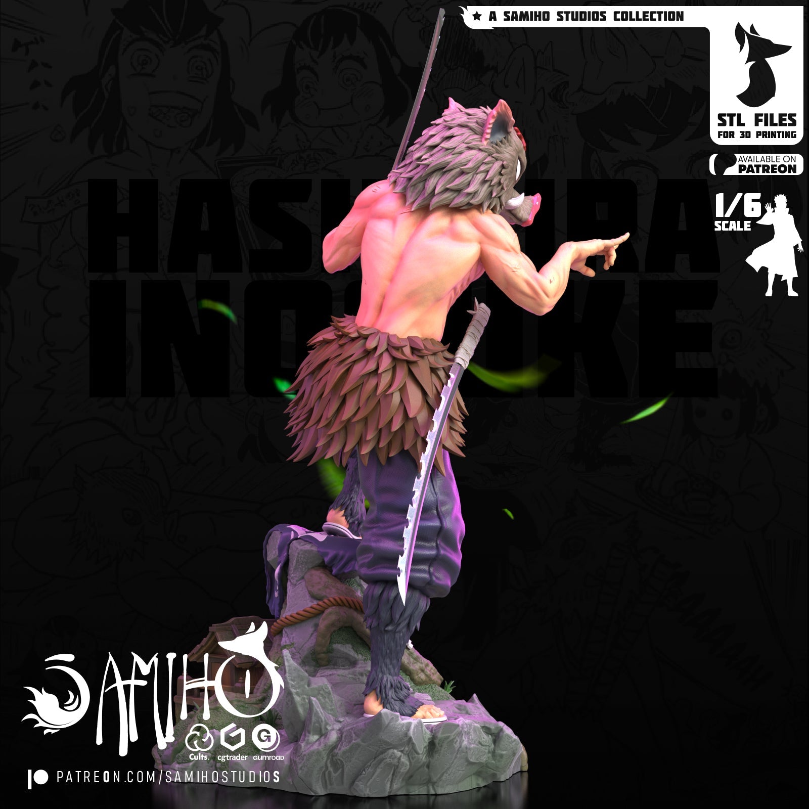 Inosuke Résine de Collection Yagami Studio Figurine et statue résine de collection manga animé comics imprimé et peinte à la main
