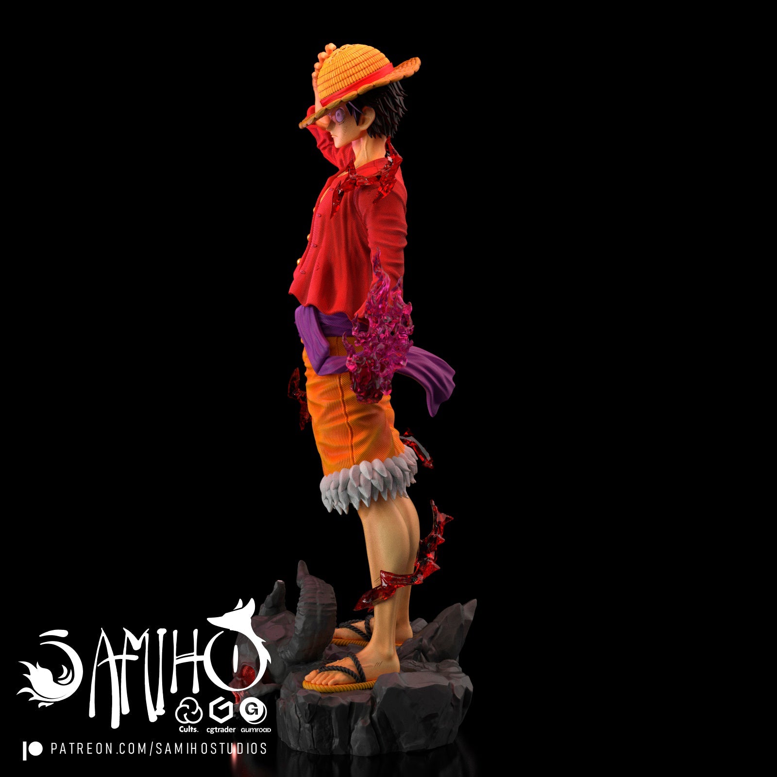 Luffy Résine de Collection Yagami Studio Figurine et statue résine de collection manga animé comics imprimé et peinte à la main