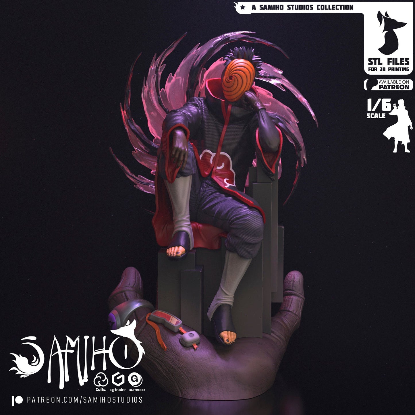 Tobi Akatsuki Résine de Collection Yagami Studio Figurine et statue résine de collection manga animé comics imprimé et peinte à la main