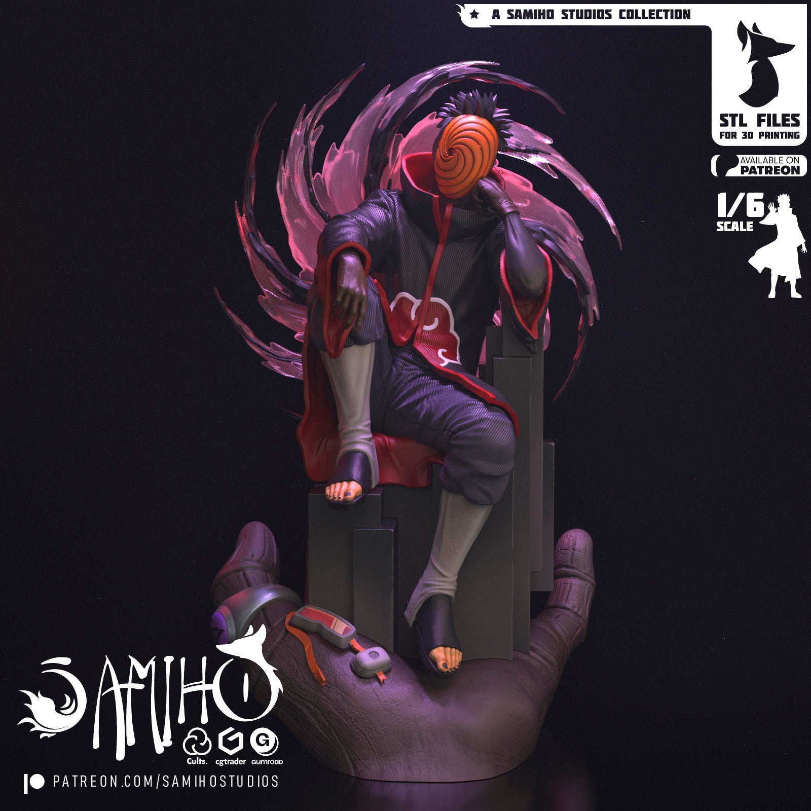 Tobi Akatsuki Résine de Collection Yagami Studio Figurine et statue résine de collection manga animé comics imprimé et peinte à la main