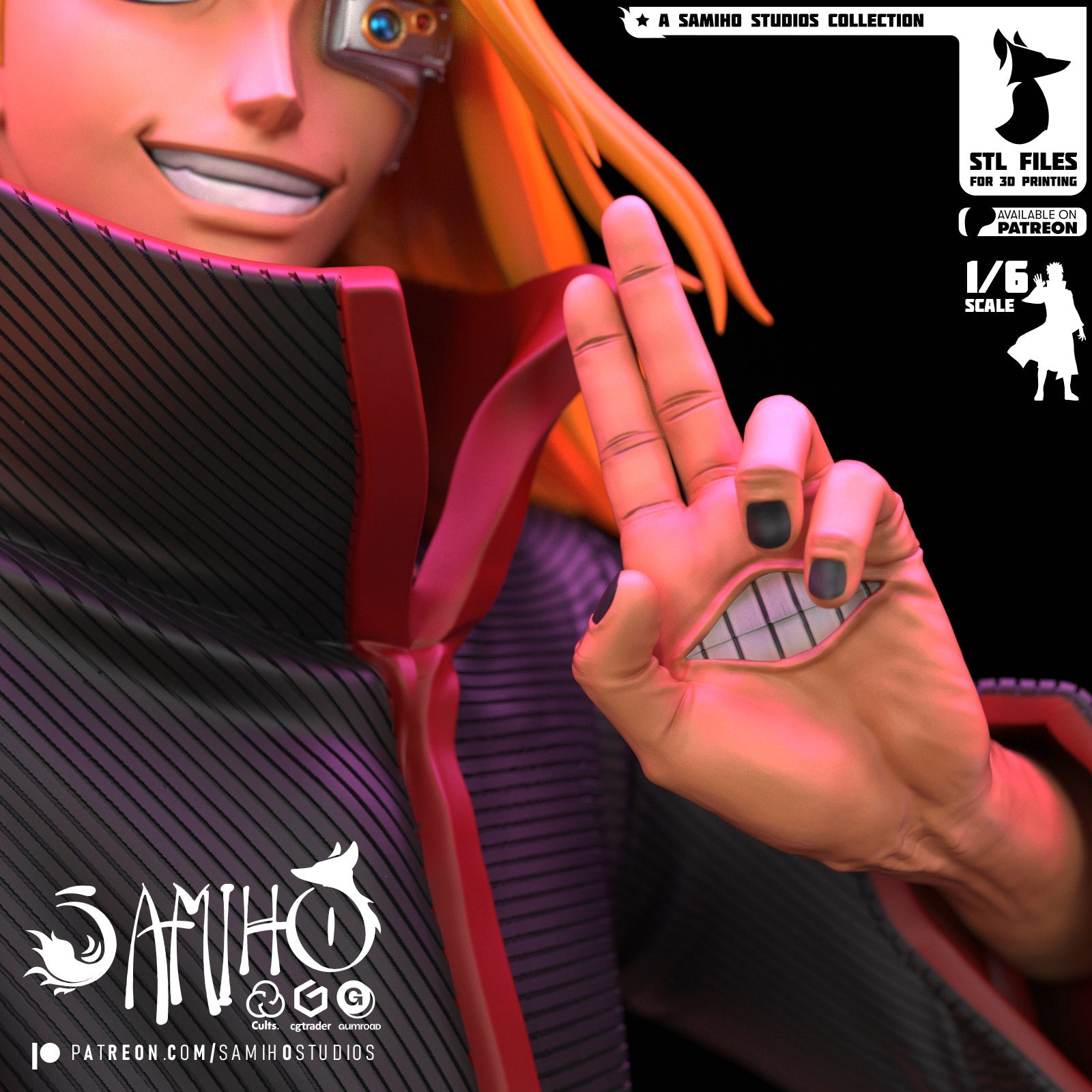 Deidara Akatsuki Résine de Collection Yagami Studio Figurine et statue résine de collection manga animé comics imprimé et peinte à la main