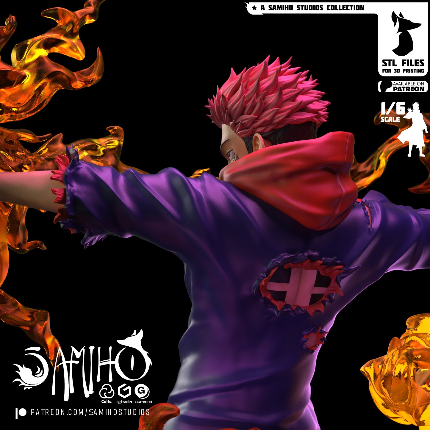 Figurine résine Sukuna Yuji Jujutsu Kaisen 