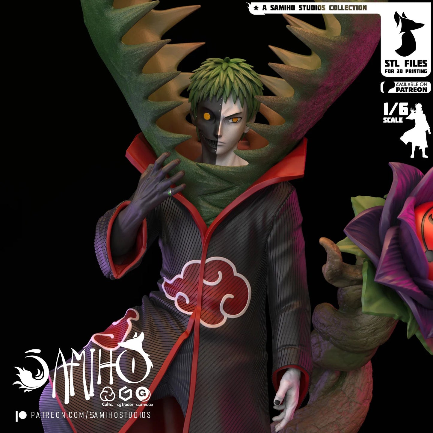 Zetsu Akatsuki Résine de Collection Yagami Studio Figurine et statue résine de collection manga animé comics imprimé et peinte à la main