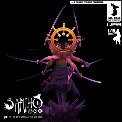 Zoro Ashura Résine de Collection Yagami Studio Figurine et statue résine de collection manga animé comics imprimé et peinte à la main