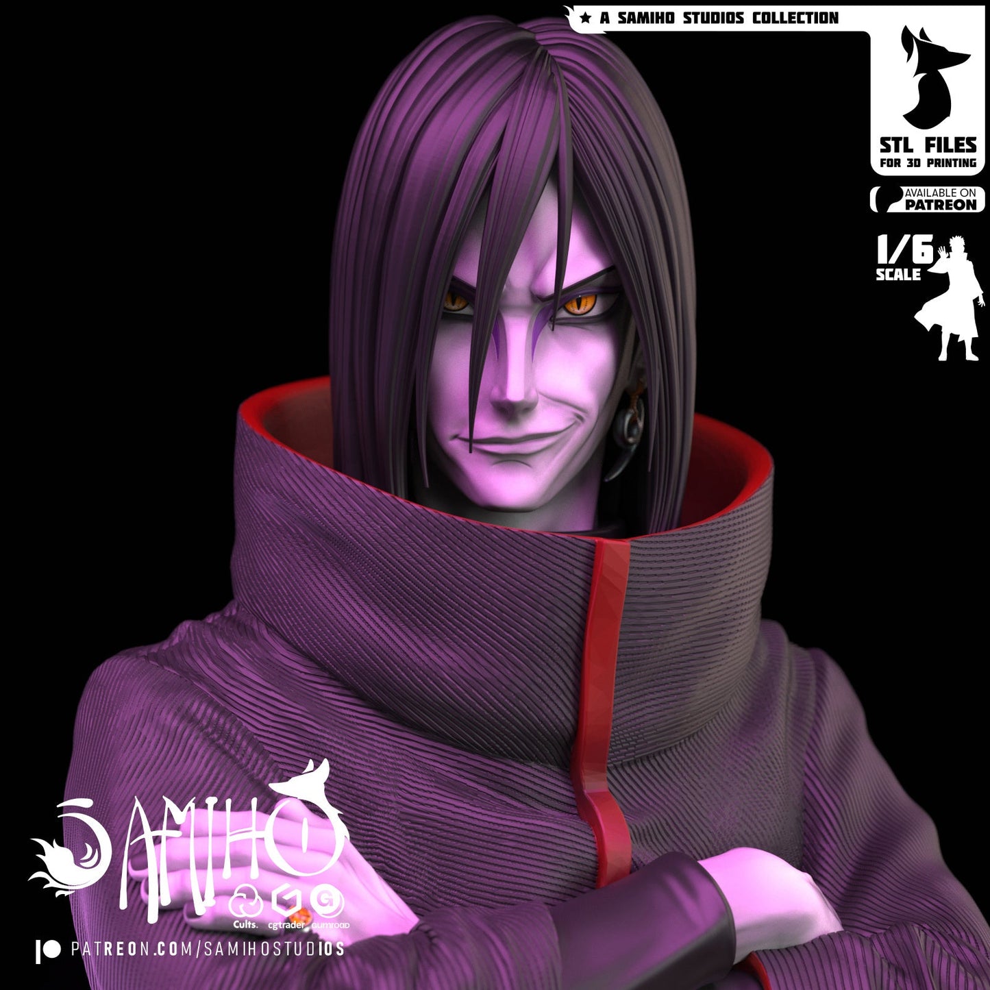 Orochimaru Akatsuki Résine de Collection Yagami Studio Figurine et statue résine de collection manga animé comics imprimé et peinte à la main