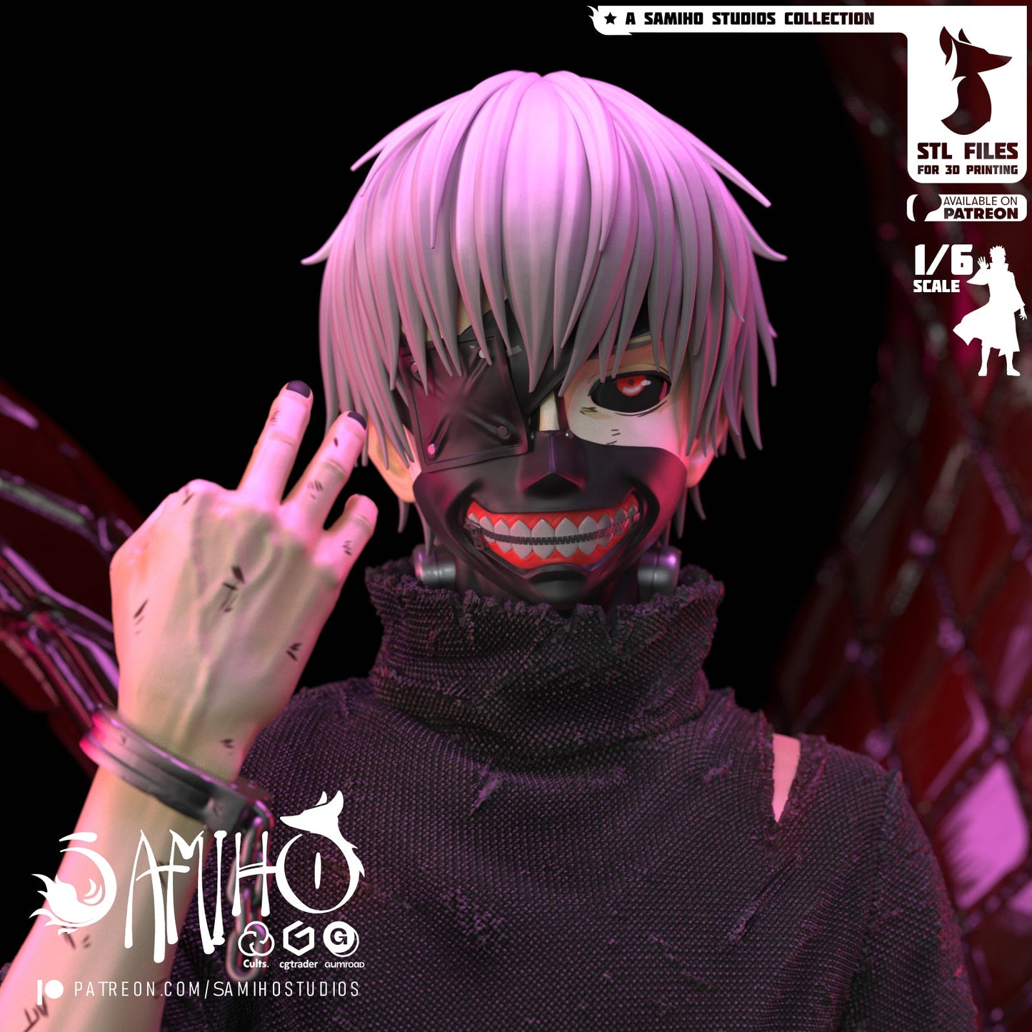 Kaneki Ken Résine de Collection Yagami Studio Figurine et statue résine de collection manga animé comics imprimé et peinte à la main