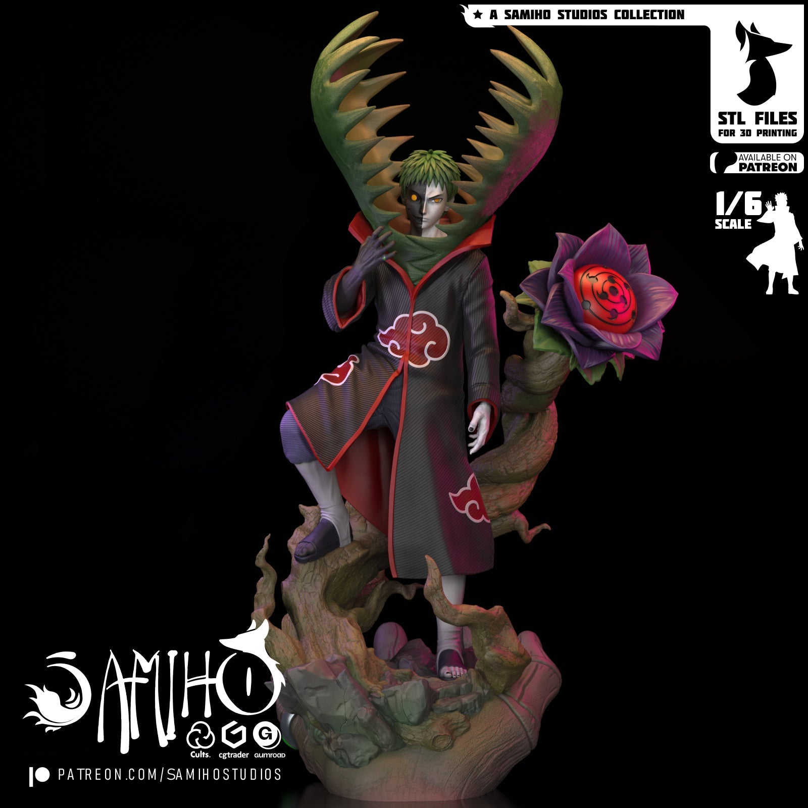Zetsu Akatsuki Résine de Collection Yagami Studio Figurine et statue résine de collection manga animé comics imprimé et peinte à la main