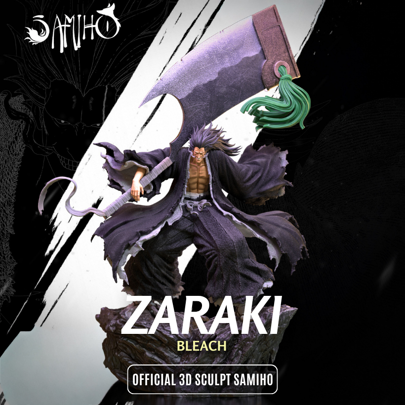 Zaraki Kenpachi Résine de Collection Yagami Studio Figurine et statue résine de collection manga animé comics imprimé et peinte à la main