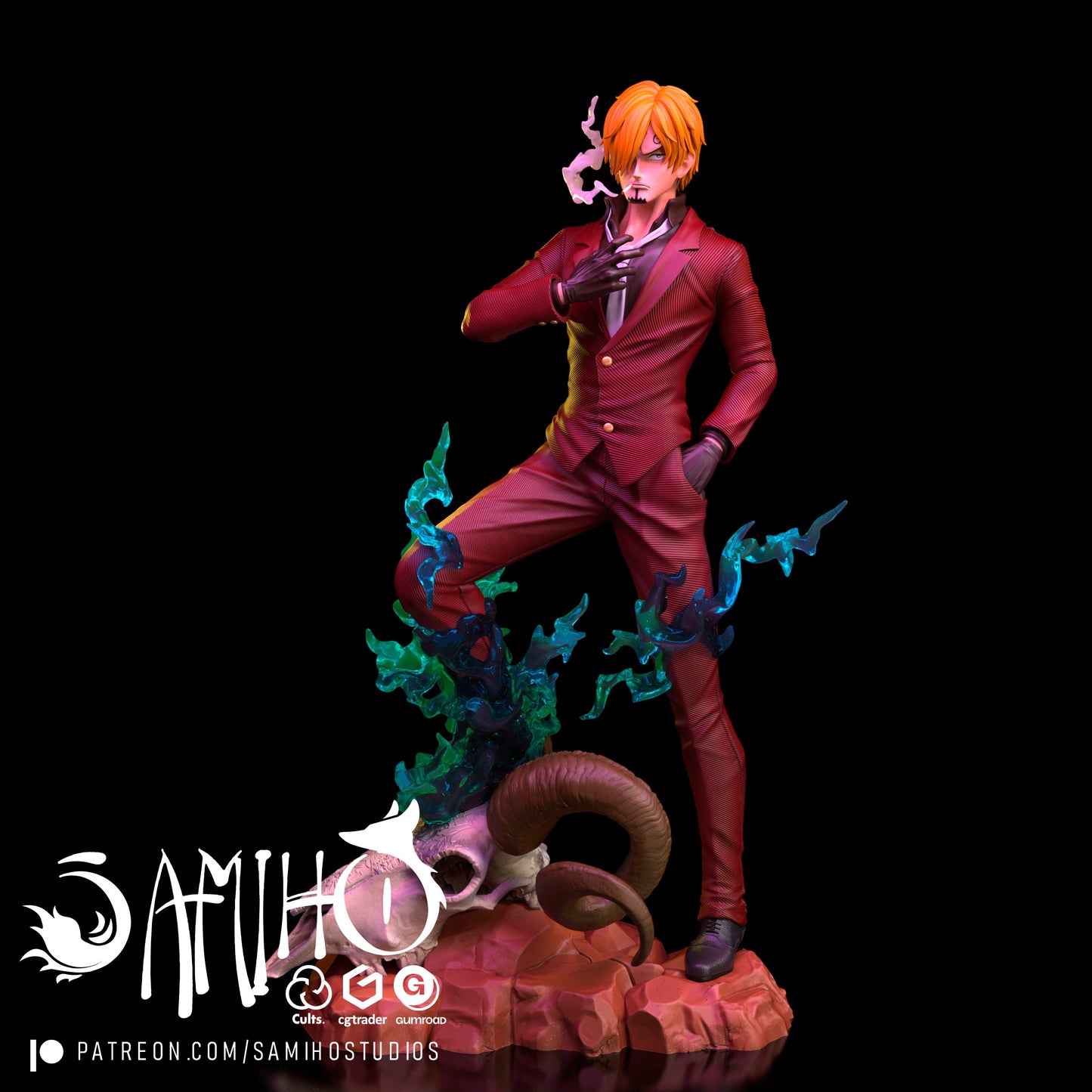 Sanji Résine de Collection Yagami Studio Figurine et statue résine de collection manga animé comics imprimé et peinte à la main