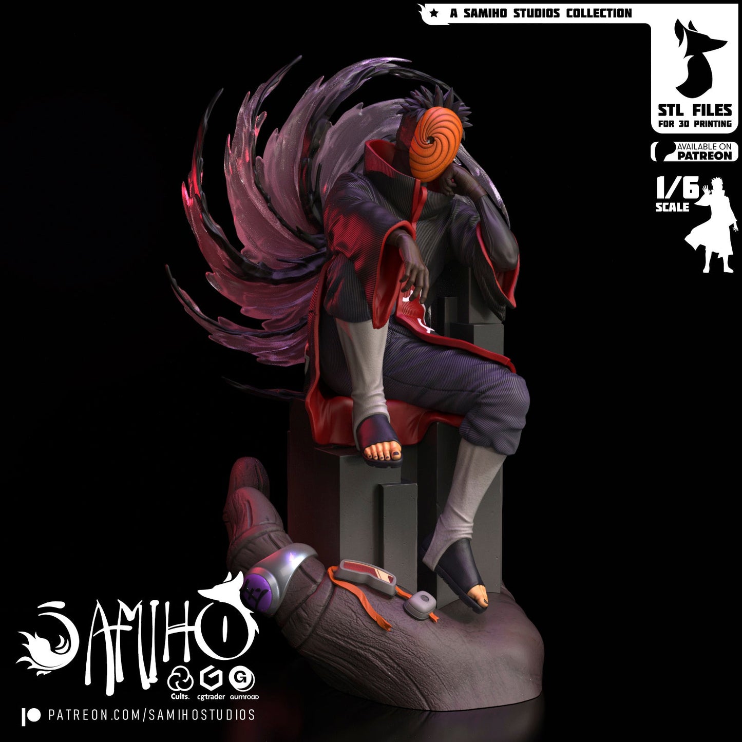 Tobi Akatsuki Résine de Collection Yagami Studio Figurine et statue résine de collection manga animé comics imprimé et peinte à la main