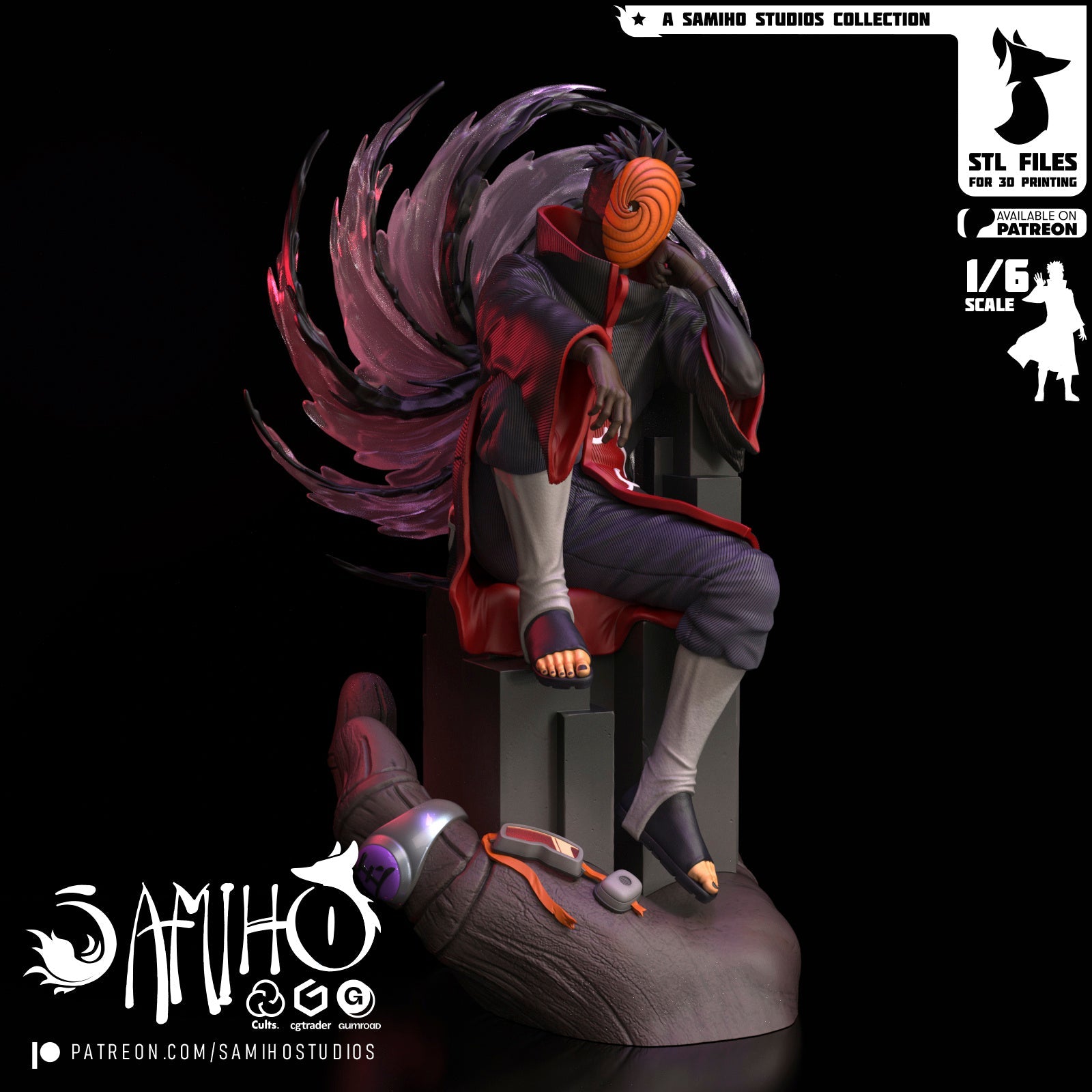 Tobi Akatsuki Résine de Collection Yagami Studio Figurine et statue résine de collection manga animé comics imprimé et peinte à la main