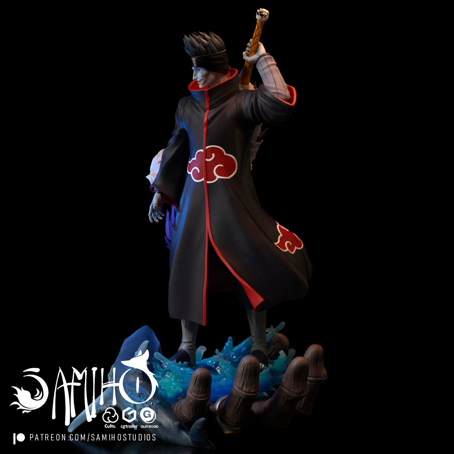Kisame Akatsuki Résine de Collection Yagami Studio Figurine et statue résine de collection manga animé comics imprimé et peinte à la main