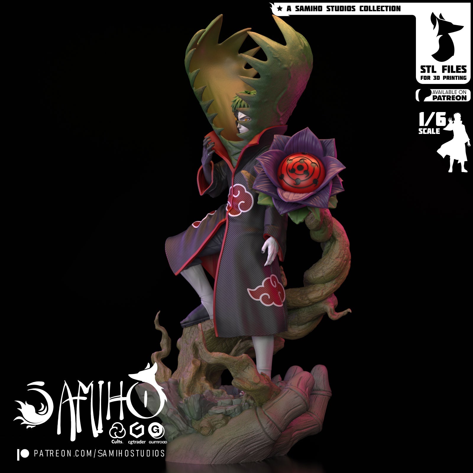 Zetsu Akatsuki Résine de Collection Yagami Studio Figurine et statue résine de collection manga animé comics imprimé et peinte à la main