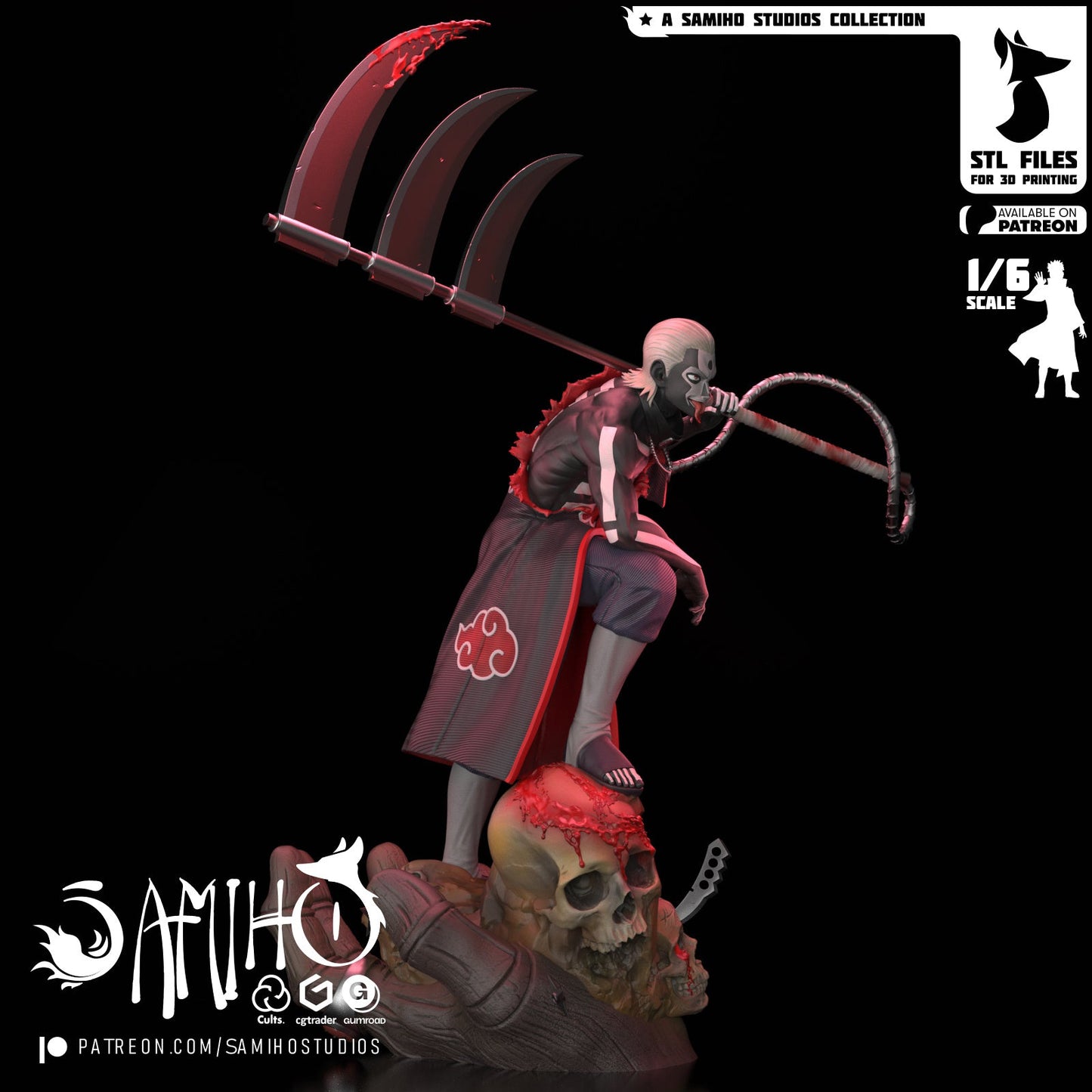 Hidan Akatsuki Résine de Collection Yagami Studio Figurine et statue résine de collection manga animé comics imprimé et peinte à la main