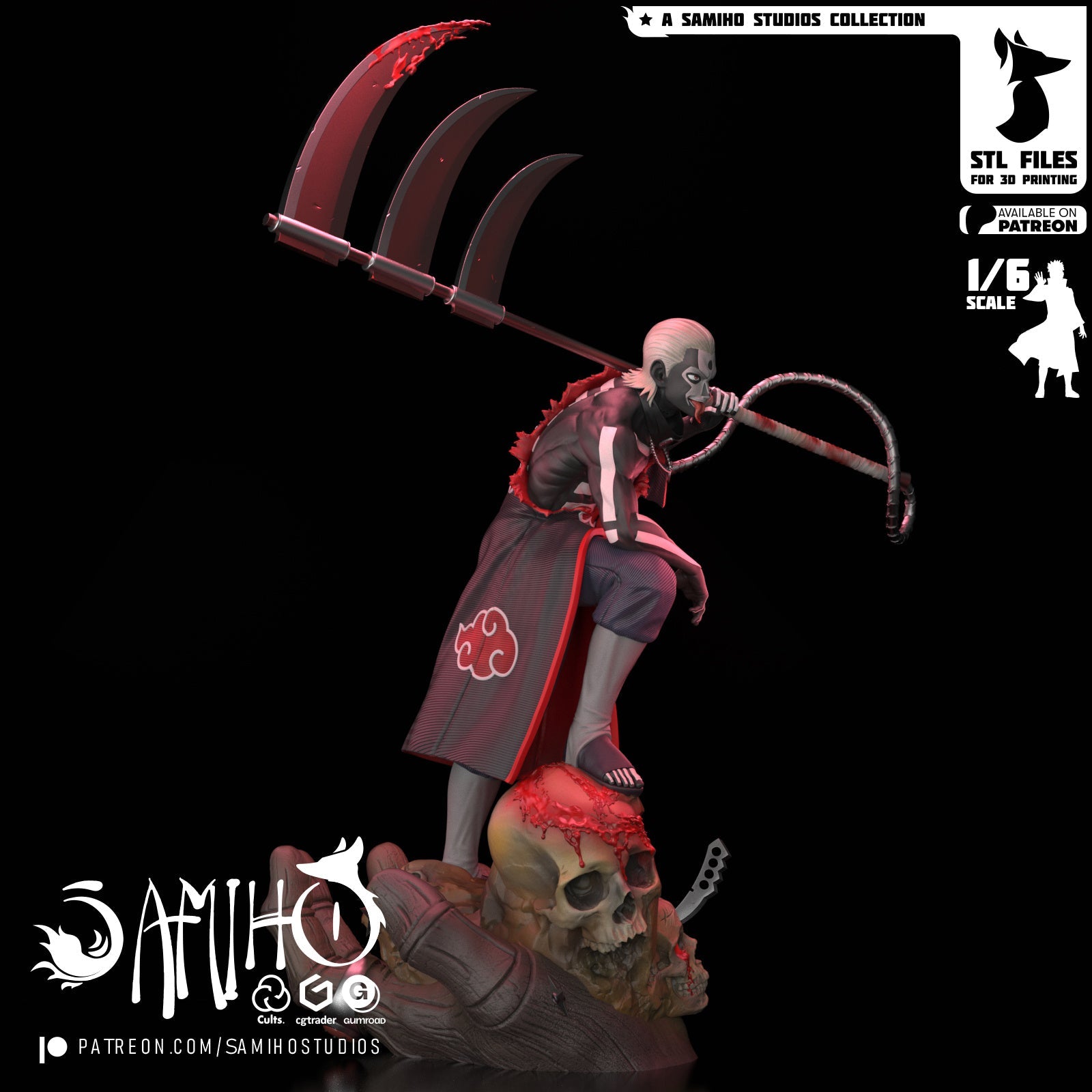 Hidan Akatsuki Résine de Collection Yagami Studio Figurine et statue résine de collection manga animé comics imprimé et peinte à la main