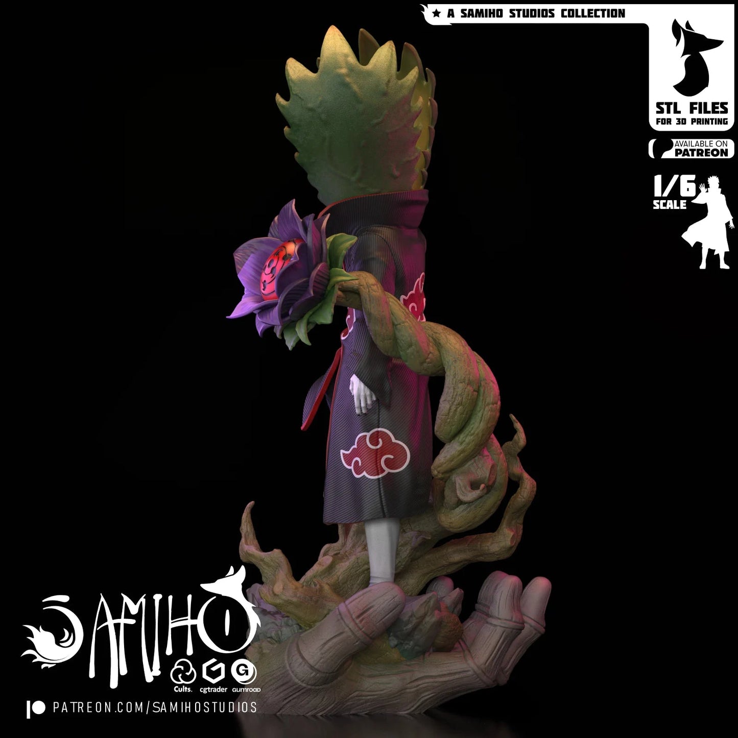 Zetsu Akatsuki Résine de Collection Yagami Studio Figurine et statue résine de collection manga animé comics imprimé et peinte à la main