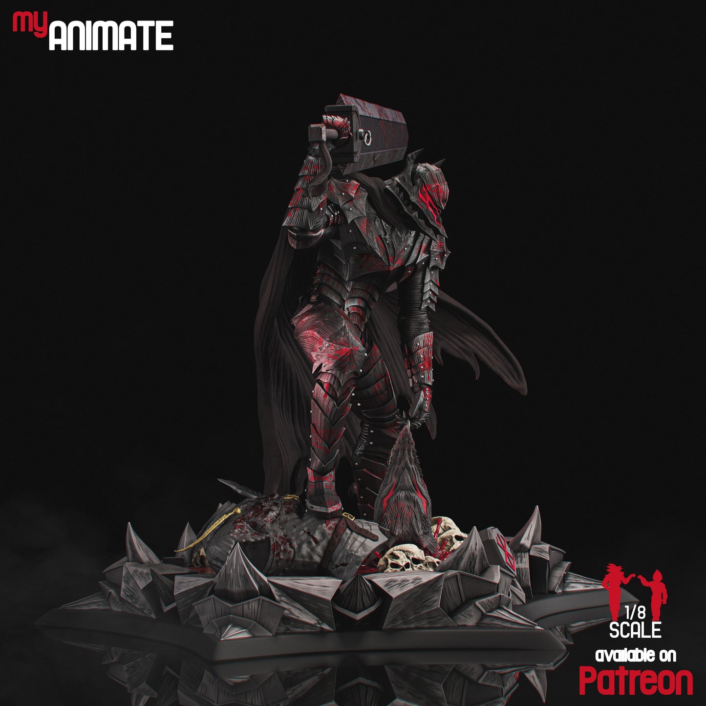Guts Armure du Loup Résine de Collection Yagami Studio Figurine et statue résine de collection manga animé comics imprimé et peinte à la main