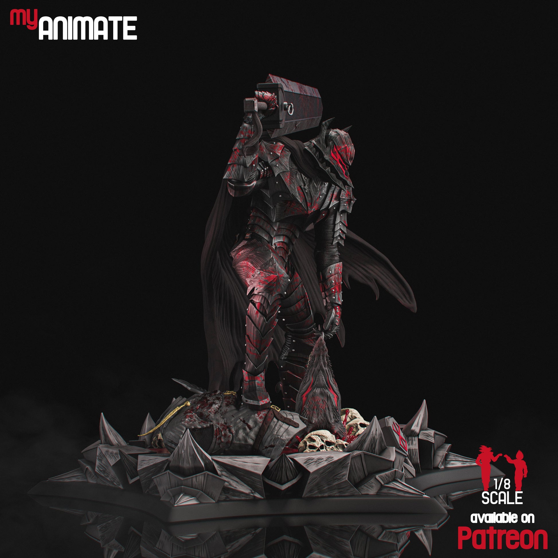 Guts Armure du Loup Résine de Collection Yagami Studio Figurine et statue résine de collection manga animé comics imprimé et peinte à la main