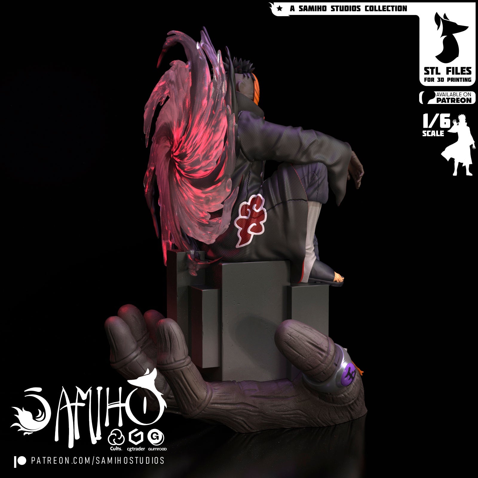 Tobi Akatsuki Résine de Collection Yagami Studio Figurine et statue résine de collection manga animé comics imprimé et peinte à la main