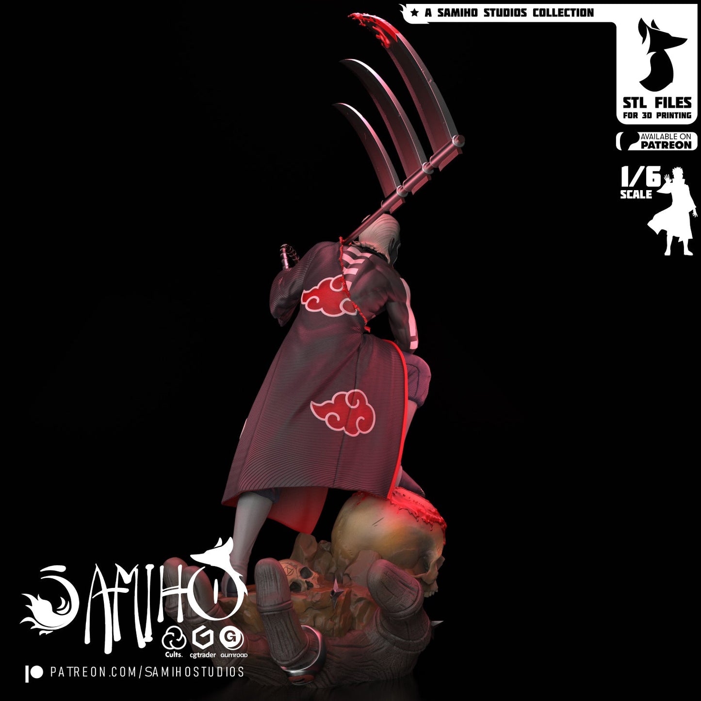 Hidan Akatsuki Résine de Collection Yagami Studio Figurine et statue résine de collection manga animé comics imprimé et peinte à la main