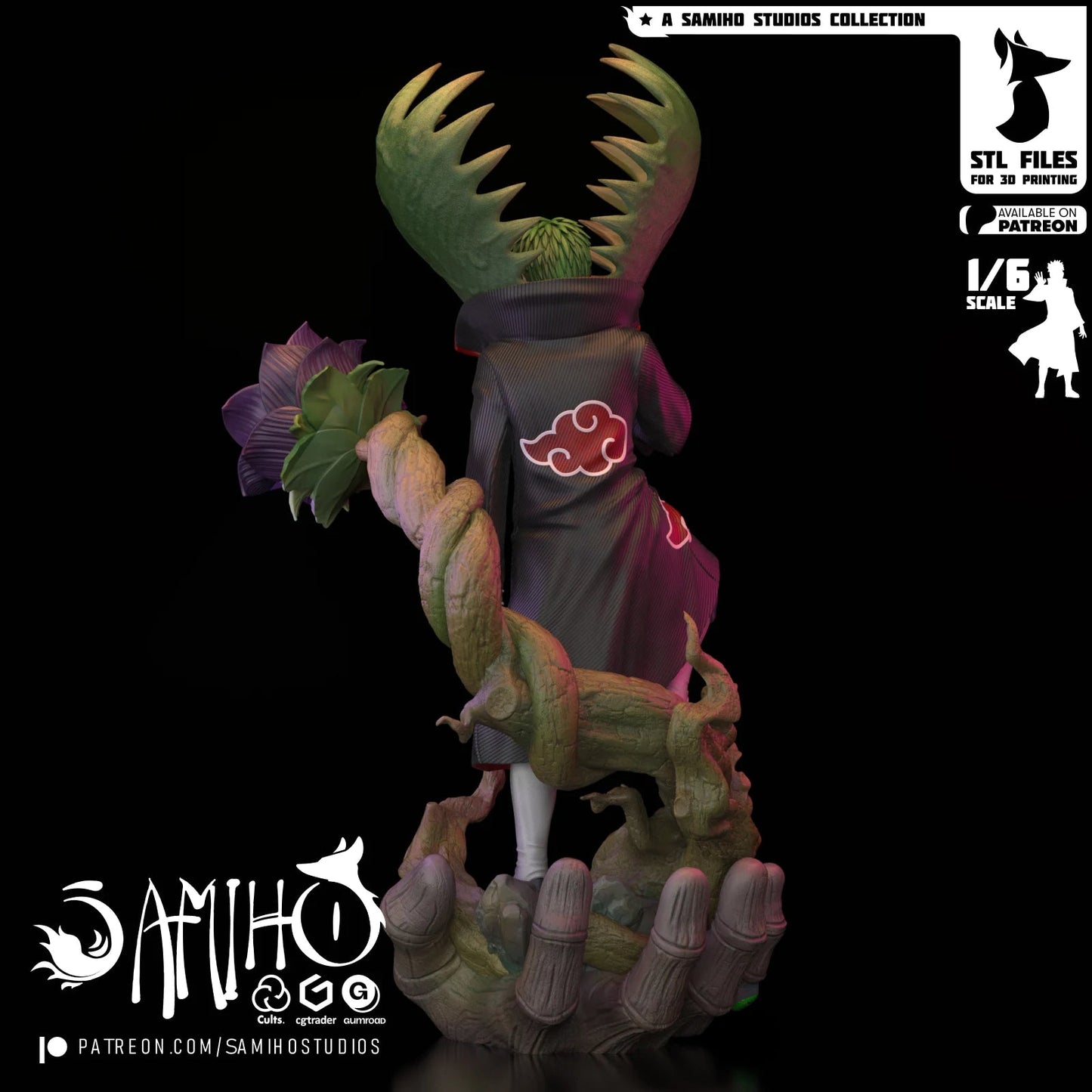 Zetsu Akatsuki Résine de Collection Yagami Studio Figurine et statue résine de collection manga animé comics imprimé et peinte à la main