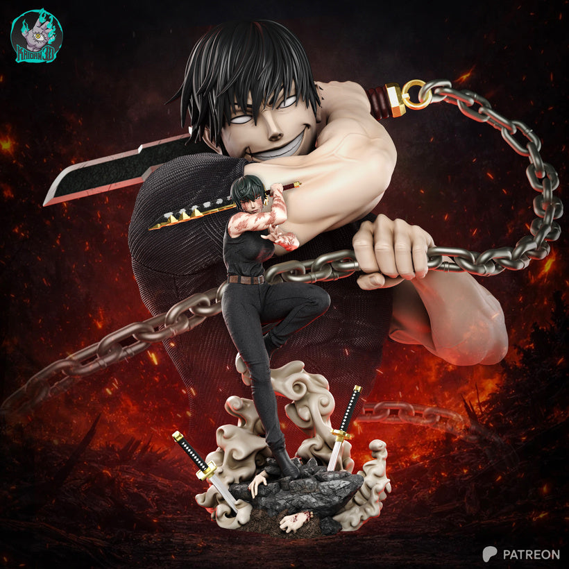 Maki x Toji Résine de Collection Yagami Studio Figurine et statue résine de collection manga animé comics imprimé et peinte à la main