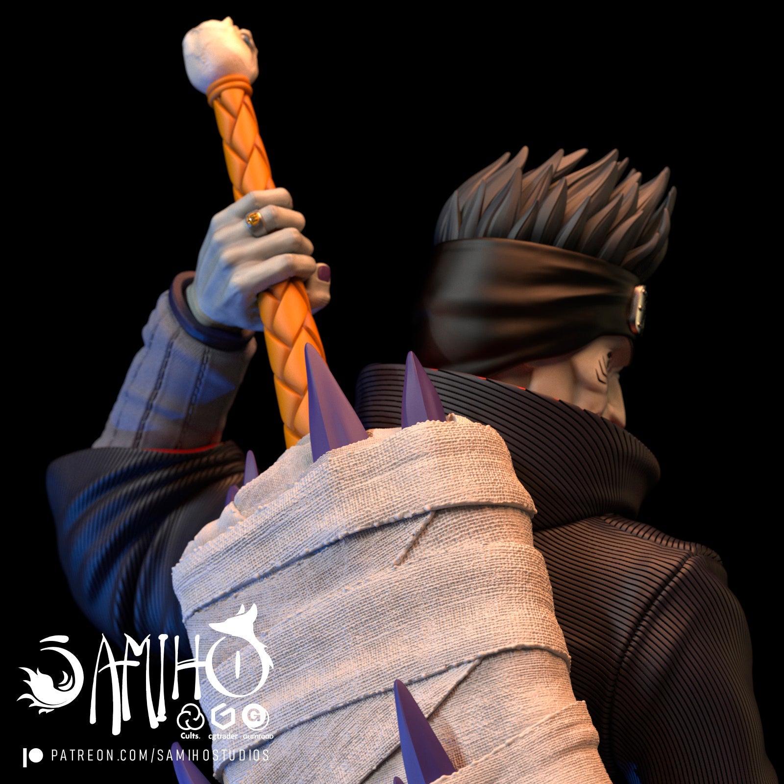 Kisame Akatsuki Résine de Collection Yagami Studio Figurine et statue résine de collection manga animé comics imprimé et peinte à la main