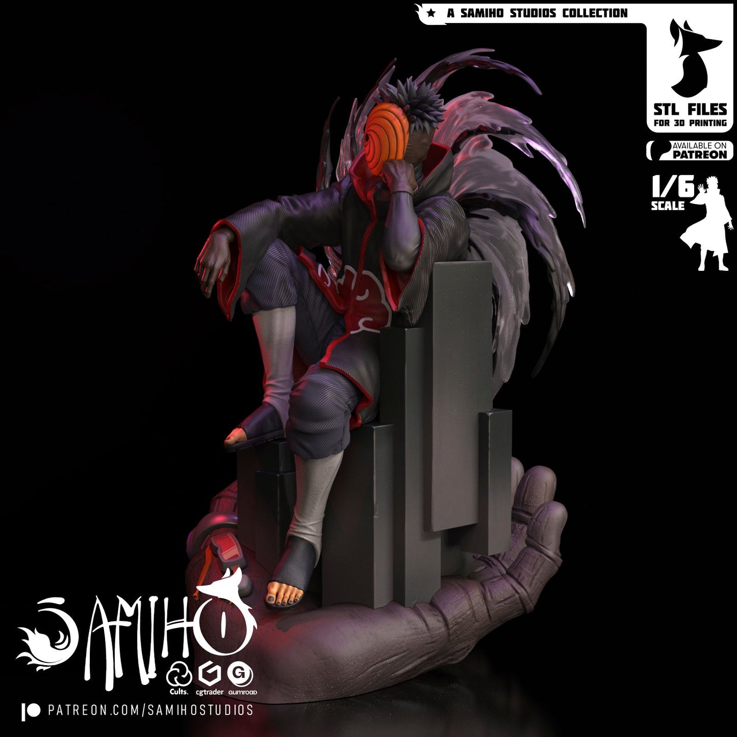 Tobi Akatsuki Résine de Collection Yagami Studio Figurine et statue résine de collection manga animé comics imprimé et peinte à la main