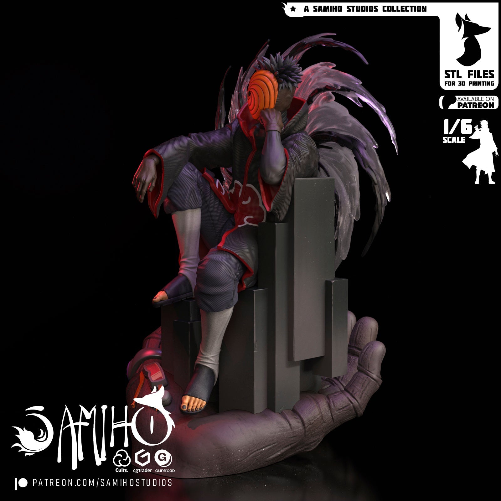 Tobi Akatsuki Résine de Collection Yagami Studio Figurine et statue résine de collection manga animé comics imprimé et peinte à la main