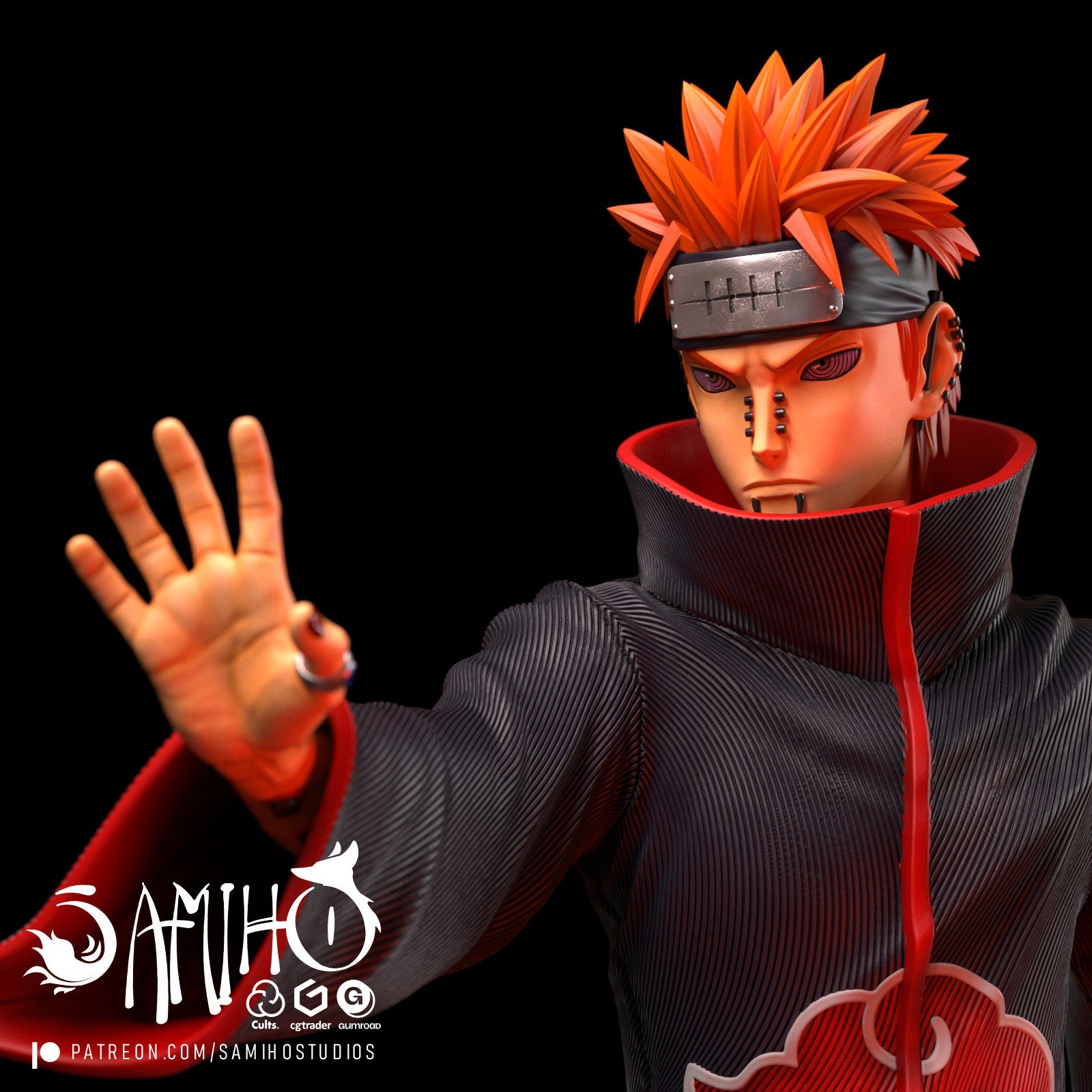 Pain Akatsuki Résine de Collection Yagami Studio Figurine et statue résine de collection manga animé comics imprimé et peinte à la main