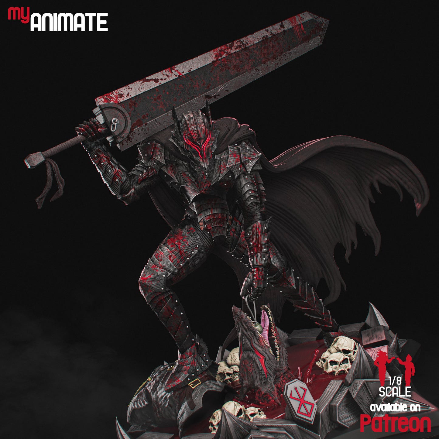 Guts Armure du Loup Résine de Collection Yagami Studio Figurine et statue résine de collection manga animé comics imprimé et peinte à la main