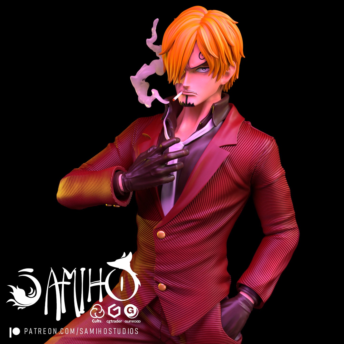Sanji Résine de Collection Yagami Studio Figurine et statue résine de collection manga animé comics imprimé et peinte à la main