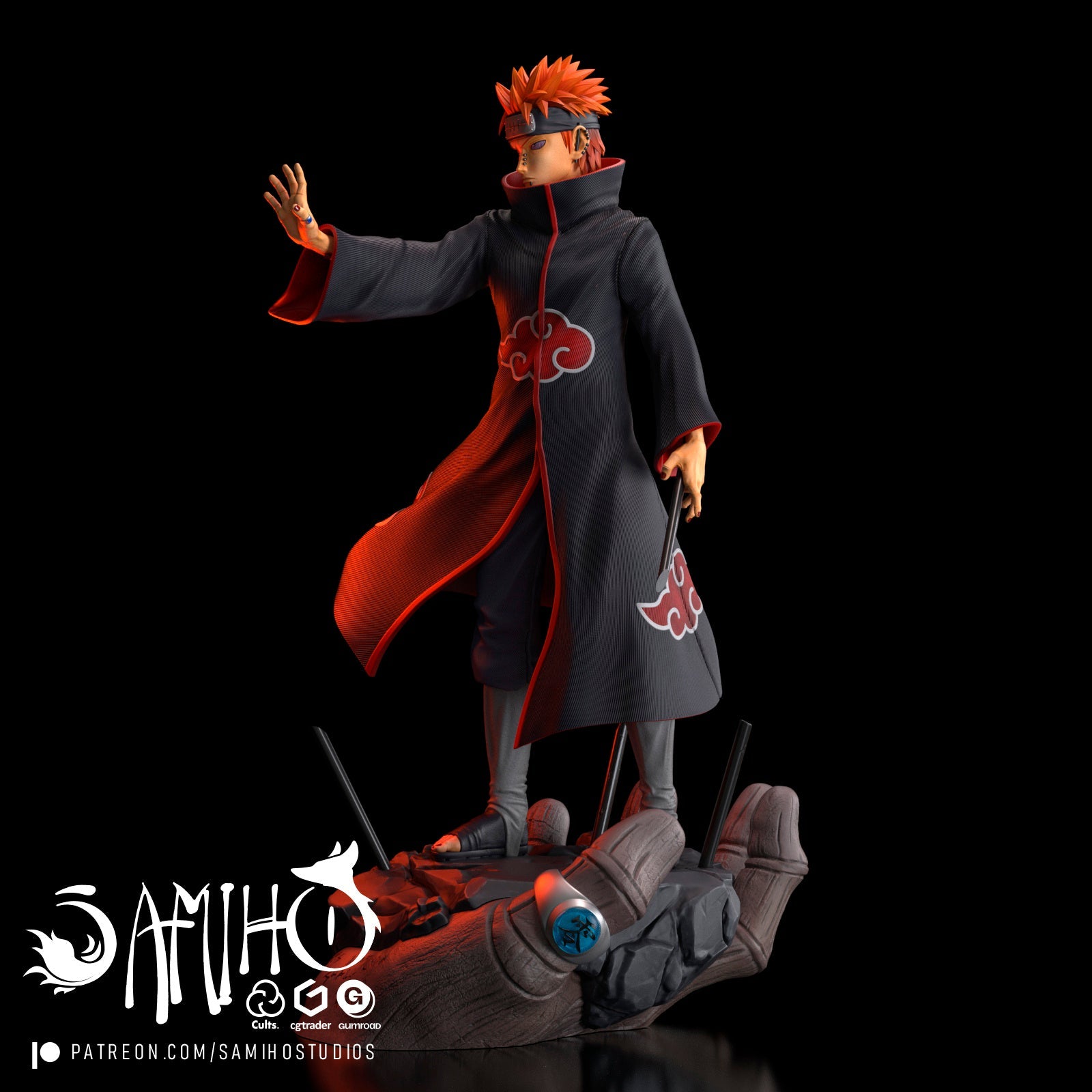 Pain Akatsuki Résine de Collection Yagami Studio Figurine et statue résine de collection manga animé comics imprimé et peinte à la main